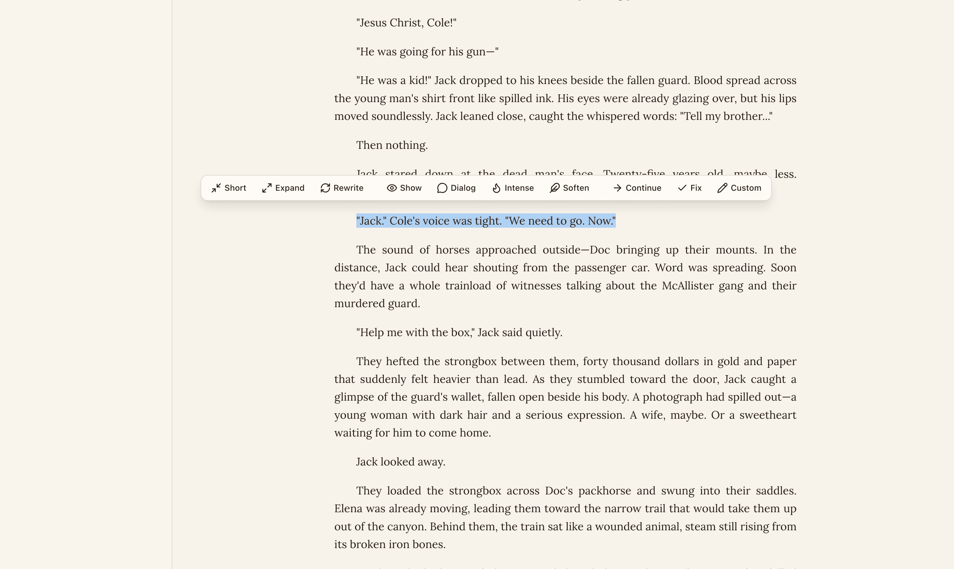 AI-powered prose editing and refinement